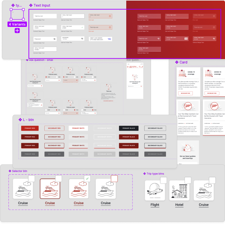 Components Examples of the Figma components